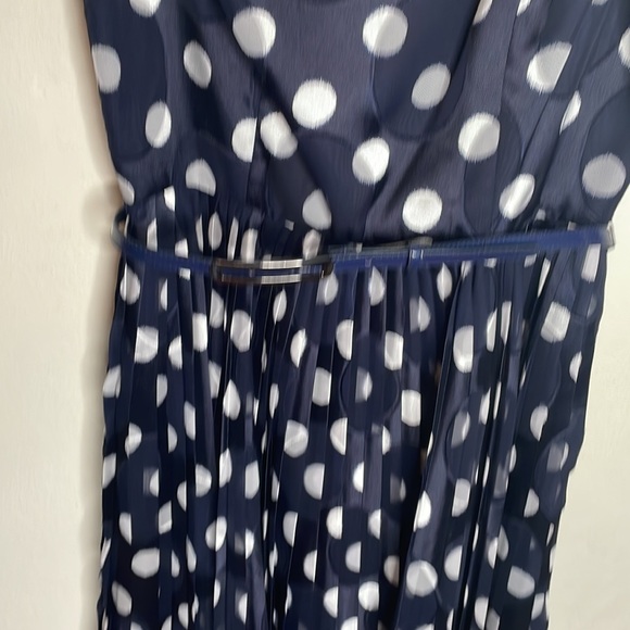 Adrianna Papel Polka Dot design knee length sleeveless knife Pleated dress, 12 - Picture 5 of 11